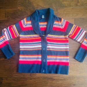 Faded Glory Striped Kids Cardigan - Red, Blue, Yellow